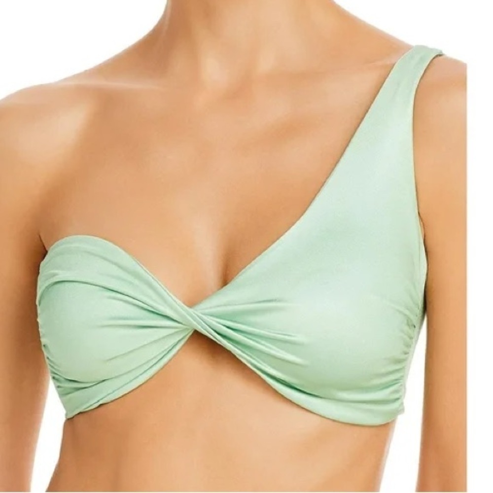 NWT BAOBAB ola one-shoulder bikini top - green-lt matcha sz S